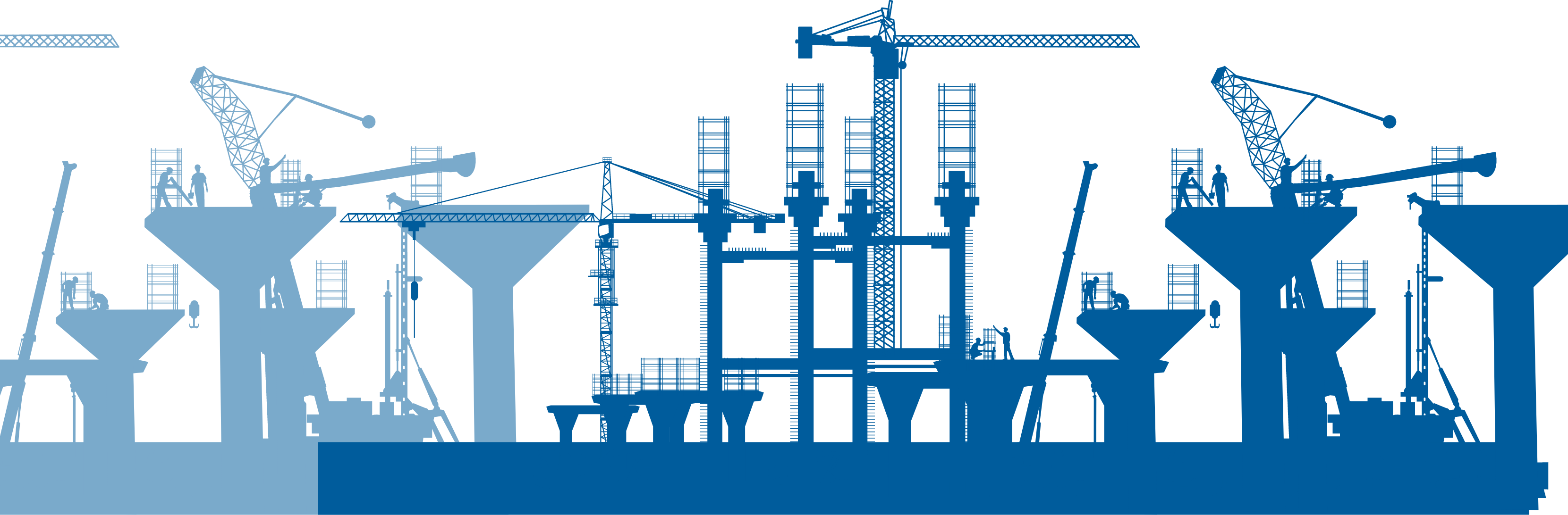 Baustelle mit Handwerkern